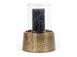 Bazar Bizar Portavelas Y Vela|El Portavelas Croco Con Cristal - Latón - L