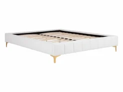 Elegante somier tapizado 160 x 200 cm tela de rizo y patas doradas - SHEN de YSMÉE^Ysmée Hot