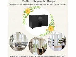Elegante y discreto aparador en forma de U - 120 x 40 x 78,5 cm - con puerta de cristal - ideal para cualquier espacio - MDF -^Merax Hot