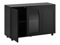 Elegante y discreto aparador en forma de U - 120 x 40 x 78,5 cm - con puerta de cristal - ideal para cualquier espacio - MDF -^Merax Hot