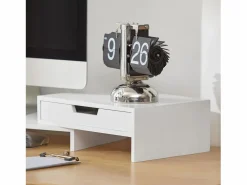 Elevador del Monitor Giratorio Ajuste de Ancho Soporte del Ordenador Portátil 60-107 x 22 x 11 cm BBF04-W ES^Sobuy Hot