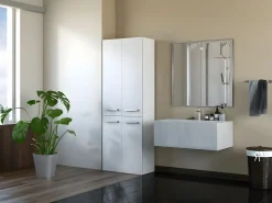 TOPESHOP ELLOS | Mueble de baño con dos cestas | Tiradores minimalistas | Dimensiones: 174x60x30 | columna de almacenamiento Blanco Hot