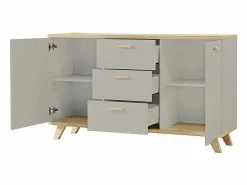 MSO Aparador|Elsborg Aparador escandinavo de 2 puertas y 3 cajones