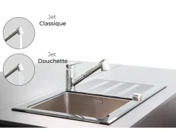 Essebagno Embla grifo mezclador para fregadero cromado con ducha extraíble Plateado Outlet