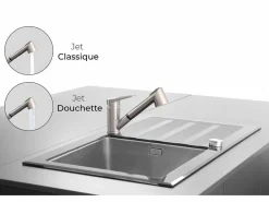 Essebagno Embla grifo mezclador para fregadero con ducha extraíble acabado acero inoxidable Bronce