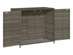 Garden Furniture Emma Louise Armario de almacenaje de jardín ratán PE 83x45x76 cm Gris Best