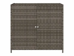 Garden Furniture Emma Louise Armario de almacenaje de jardín ratán PE 83x45x76 cm Gris Best