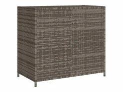 Garden Furniture Emma Louise Armario de almacenaje de jardín ratán PE 83x45x76 cm Gris Best
