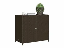 Garden Furniture Emma Louise Armario de almacenaje de jardín ratán PE marrón 83x45x76 cm Marru00f3n Sale