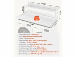 Encimera de Lavadora-Secadora SucceBuy, 137x69 CM con Estante de 2 Niveles con Almohadillas Antideslizantes y Funda de Protección para Ropa Resistente al Agua Blanco Sale