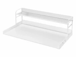 Encimera de Lavadora-Secadora SucceBuy, 137x69 CM con Estante de 2 Niveles con Almohadillas Antideslizantes y Funda de Protección para Ropa Resistente al Agua Blanco Sale