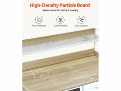 Mueble Para Lavadora|Encimera de Lavadora-Secadora SucceBuy con Estante 137x69 CM Cubierta de Lavadora-Secadora en Madera Roble