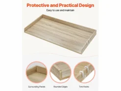 Encimera de Lavadora-Secadora SucceBuy de Madera 137x69 CM, de Madera, Resistente al Agua con Almohadillas Antideslizantes, para Organización de Lavado Marru00f3n Discount