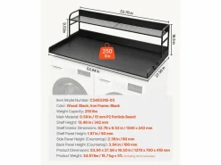Encimera de Lavadora-Secadora SucceBuy 137x69 CM, Encimera de Lavado de Madera con Almohadillas Antideslizantes, Resistente al Agua para una Organización Negro Outlet