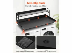 Encimera de Lavadora-Secadora SucceBuy 137x69 CM, Encimera de Lavado de Madera con Almohadillas Antideslizantes, Resistente al Agua para una Organización Negro Outlet