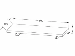 Vente-unique Lavabo|Mueble De Pared Para Baño|Encimera suspendida de teca clara - 80 x 50 cm - SUKAWATI