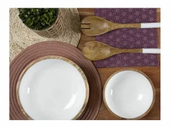 Aubry Gaspard Presentación Y Servicio|Ensaladera de mango y resina blanca Diámetro 25 cm