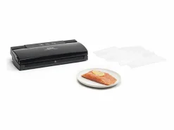 Tefal Pequeño Electrodoméstico|Envasadora al vacío Vacupack Classic VT254070 negra con 18 bolsas, funciones automáticas de vacío y sellado, 110W