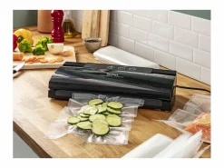 Tefal Pequeño Electrodoméstico|Envasadora al vacío Vacupack Classic VT254070 negra con 18 bolsas, funciones automáticas de vacío y sellado, 110W