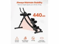 Aparato De Musculación|Equipo para Abdominales SucceBuy, Equipo de Entrenamiento Abdominal con Doble Pista