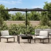 Eryx Sombrilla doble de jardín gris antracita 316x145 cm^Garden Furniture Hot