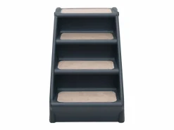 Escalera para perros plegable de 4 peldaños oscuro ES413217 Gris New