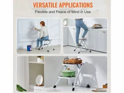 Escalón-Escalera SucceBuy 2 Peldaños Plegable 3 Alturas Ajustables Carga Máxima 150 kg - Seguro y Estable para Trabajos en Altura^ Online