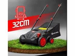 ELEM GARDEN TECHNIC Escarificador y Desmossurador Eléctrico 1500W - 32cm con Ajuste de Altura y Bolsa de Recogida Negro Clearance