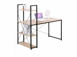 Calicosy Escritorio Tradicional|Escritorio 120 cm con 4 baldas estilo industrial