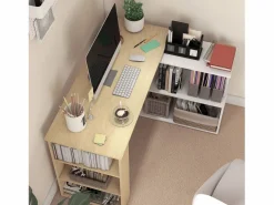Homcom Escritorio Secreter|Escritorio Aventa multiposición 360º /natural 74,5x120x110 cm
