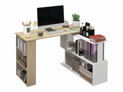 Homcom Escritorio Secreter|Escritorio Aventa multiposición 360º /natural 74,5x120x110 cm