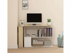 Homcom Escritorio Secreter|Escritorio Aventa multiposición 360º /natural 74,5x120x110 cm