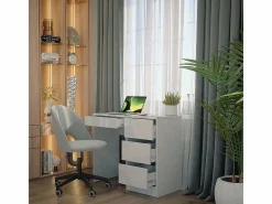 Vicco Escritorio alto brillo 90x40x75 sherry Blanco New