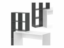 Escritorio blanco/antracita 166.8x59x143 mara^Vicco Online