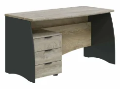 Escritorio c/cajonera oficina roble/ mesa ordenador 74x136x67cm^ Best