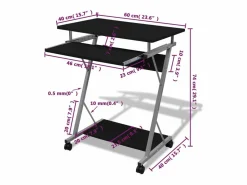 Escritorio compacto de ordenador con bandeja de teclado^Clicnbuy Clearance