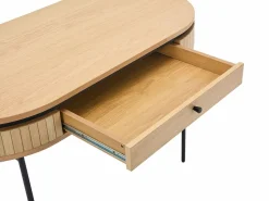 Escritorio con 1 cajón de chapado en roble y en color natural y negro - CARDIONA^Vente-unique Online