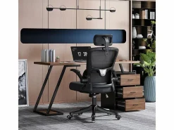 DripeX Mesa De Ordenador|Escritorio con 3 cajones de almacenamiento - tablero de madera - MDF y Metal - Marrón + Negro - 138,5x58x75cm