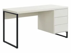 Vente-unique Escritorio Tradicional|Escritorio con 3 cajones en MDF y metal en y negro - TIMFIA de Pascal Morabito