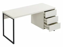Vente-unique Escritorio Tradicional|Escritorio con 3 cajones en MDF y metal en y negro - TIMFIA de Pascal Morabito