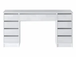 Vente-unique Escritorio con 9 cajones en color brillante - JENEMI Blanco Clearance