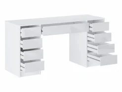 Vente-unique Escritorio con 9 cajones en color brillante - JENEMI Blanco Clearance