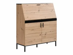 Vente-unique Escritorio con 2 puertas de MDF natural y negro - MALEDA Color natural claro Sale