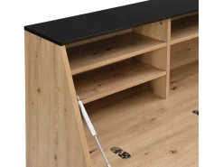 Vente-unique Escritorio con 2 puertas de MDF natural y negro - MALEDA Color natural claro Sale