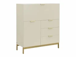 Escritorio con 2 puertas y 3 cajones en MDF y metal color - ERWIN^Vente-unique Online