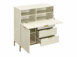 Escritorio con 2 puertas y 3 cajones en MDF y metal color - ERWIN^Vente-unique Online