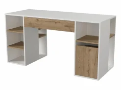Escritorio con almacenaje en colores blanco y natural - MELAVA^Vente-unique Clearance