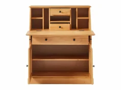 Vente-unique Escritorio con almacenaje - Estilo rústico - Pino y MDF - Natural - CLEORE Color natural claro Best