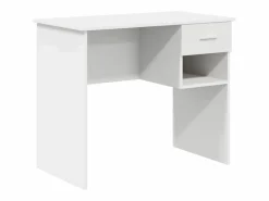 vidaxl Escritorio con cajón 90 x 49 x 75 cm Madera de ingeniería Blanco Clearance