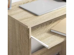 vidaxl Escritorio con cajón Roble Sonoma 120,5 x 44 x 88,5 cm Marru00f3n New